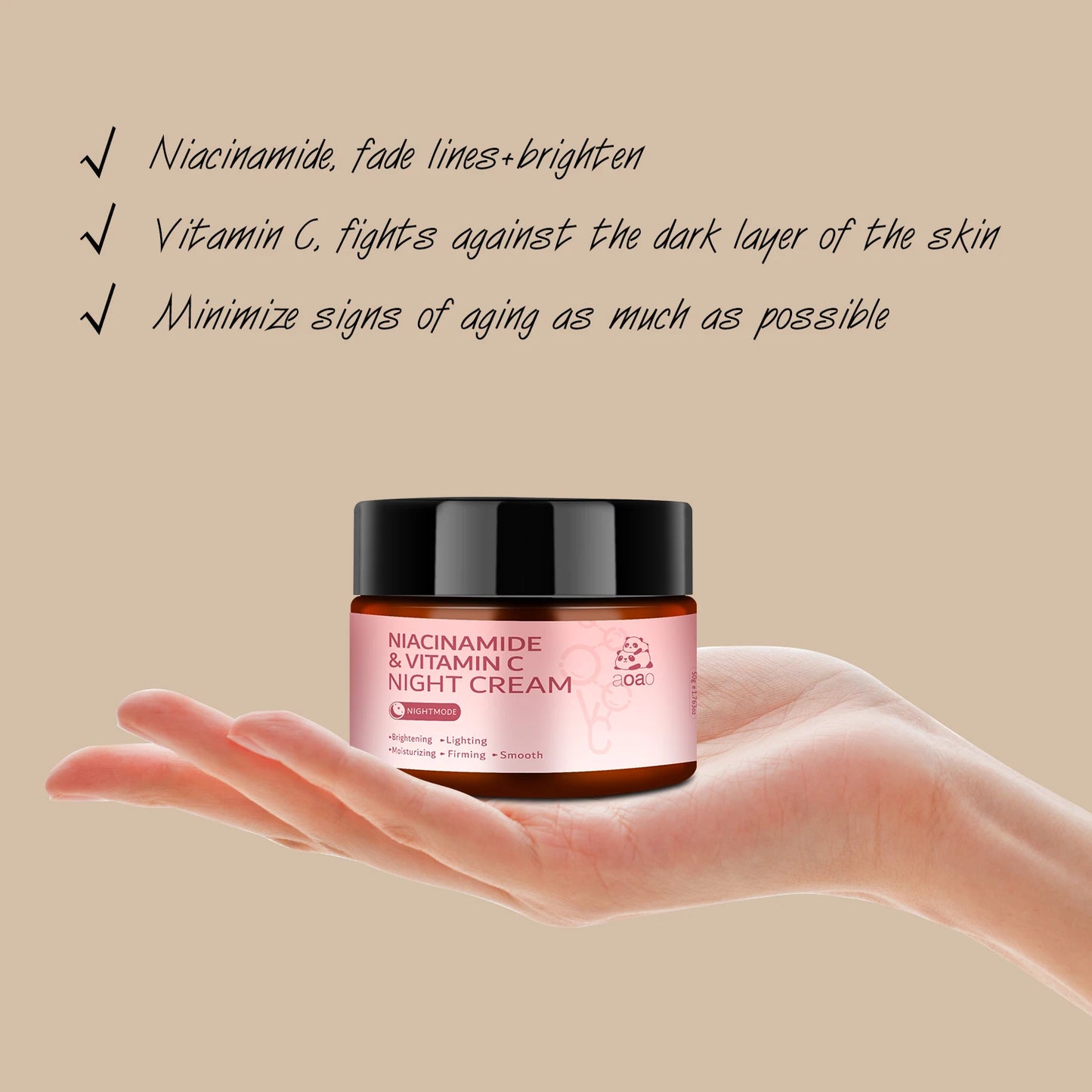 Moisturizing Night Cream Enriched with Niacinamide, Vitamin C, Hyaluronic Acid And Collagen Face Lifting Cream Hydrates Dry Skin