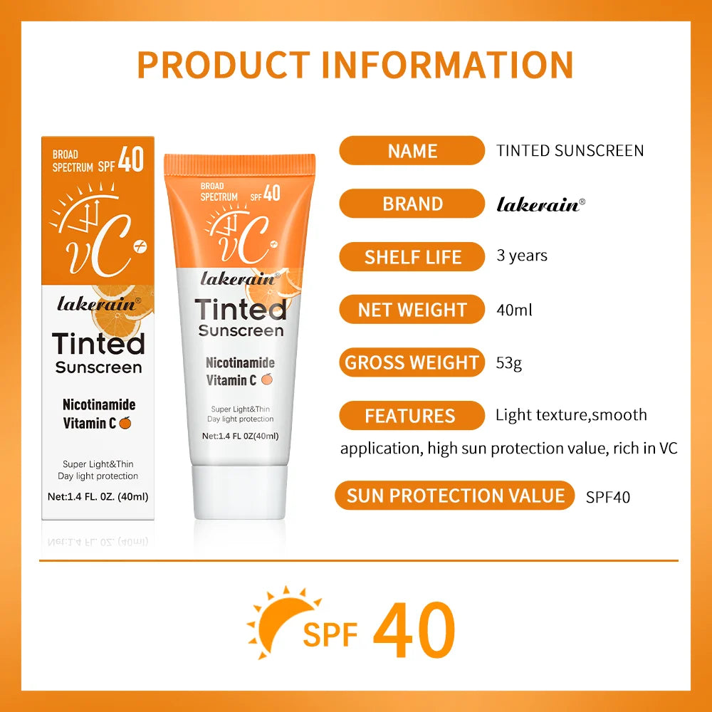 SPF50 Tinted Moisturizing VC Sunscreen Skin Protection Refreshing Makeup Sunscreen Cream UV Anti-aging Resistance Sunscreen